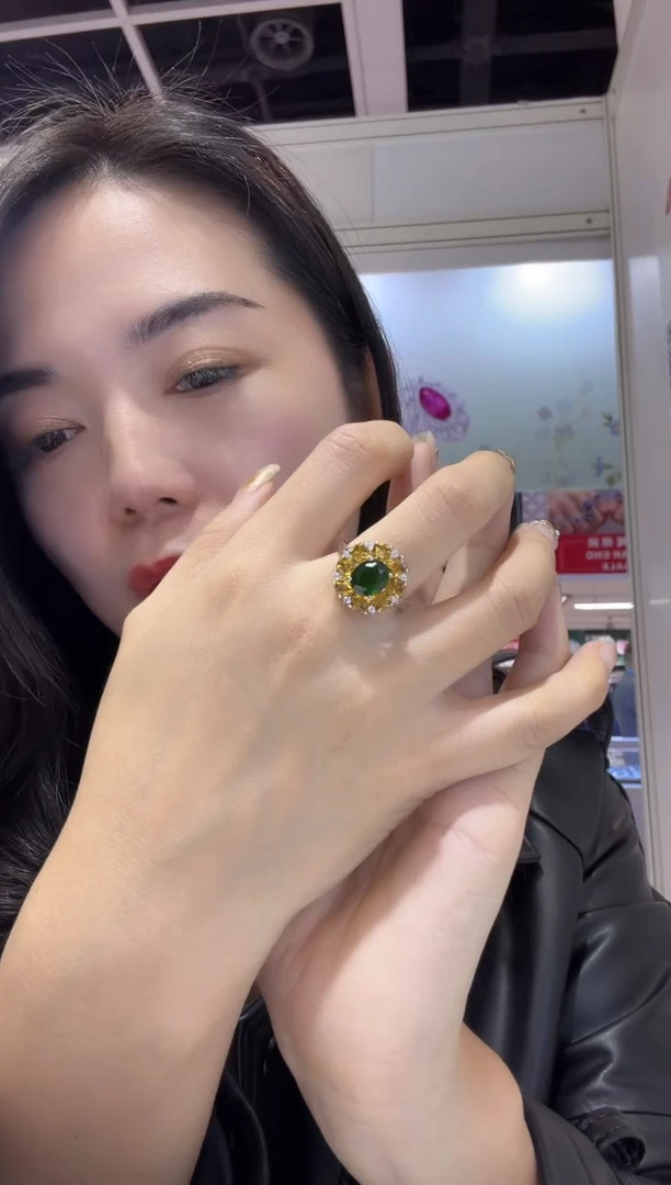 银S925镀金镶嵌戒指定制辉石13、15、17、20