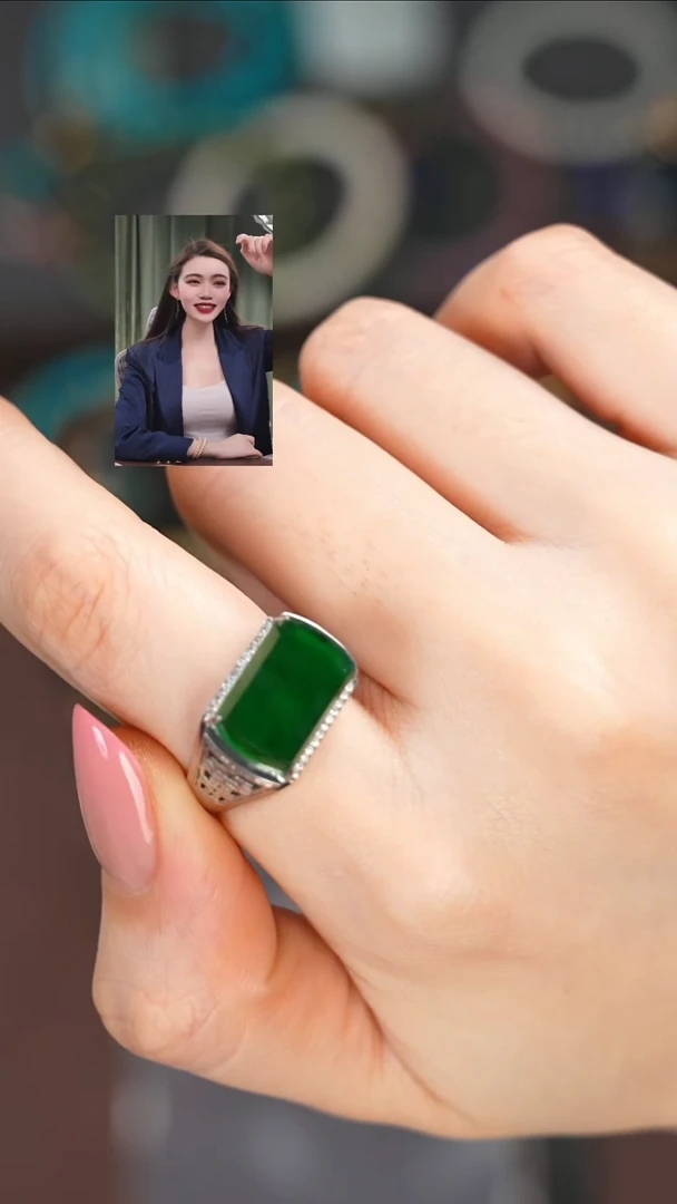 【闪购商品】翡翠戒指18K金镶嵌111111111