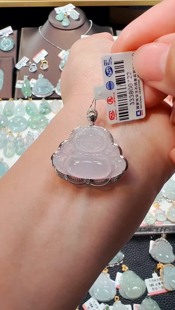 【闪购商品】翡翠吊坠(不含链)18K金镶嵌佛公吊坠722