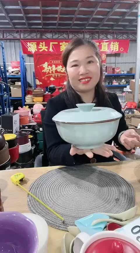 【闪购商品】瑕疵8英寸汤碗带盖不可明火