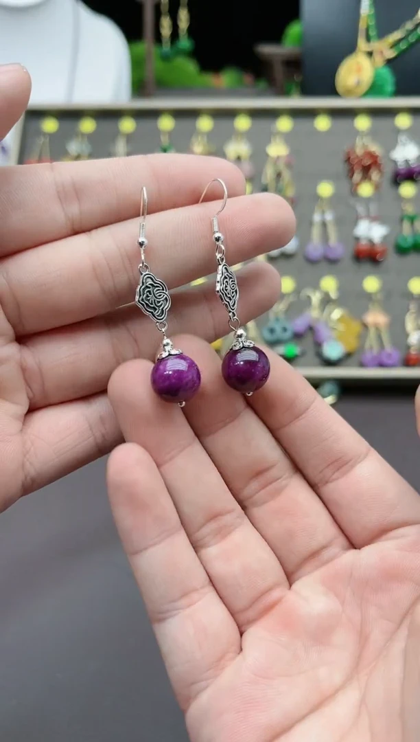 【闪购商品】玛瑙/玉髓耳钉银S925镶嵌202000