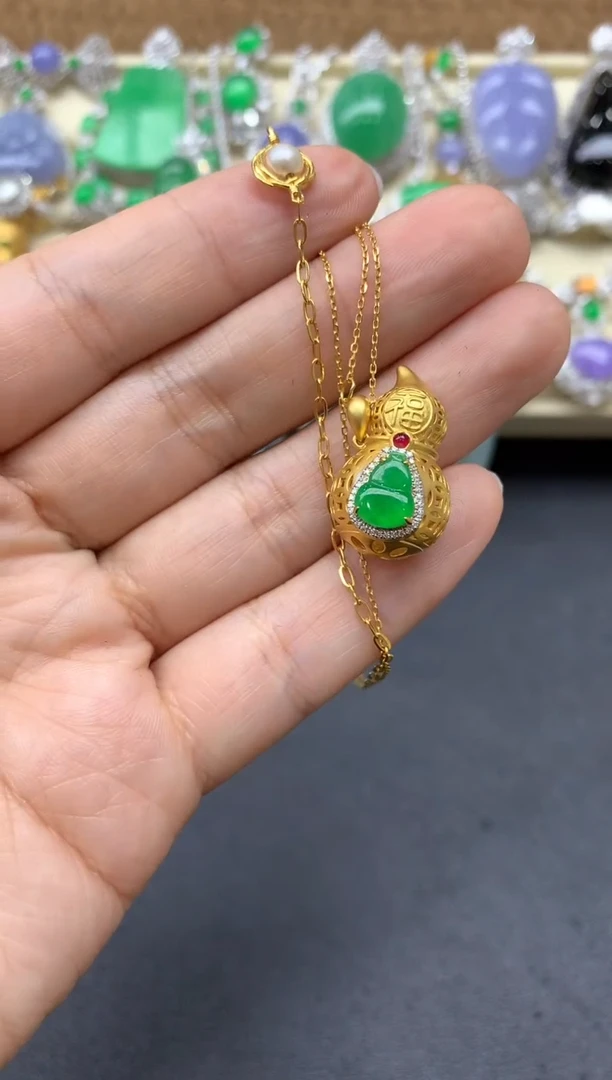 【闪购商品】翡翠颈饰18K金镶嵌447-中国好珍宝