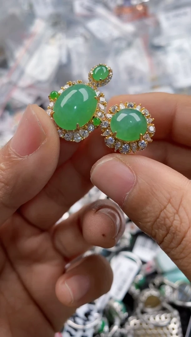 银S925镶嵌戒指翡翠111      6