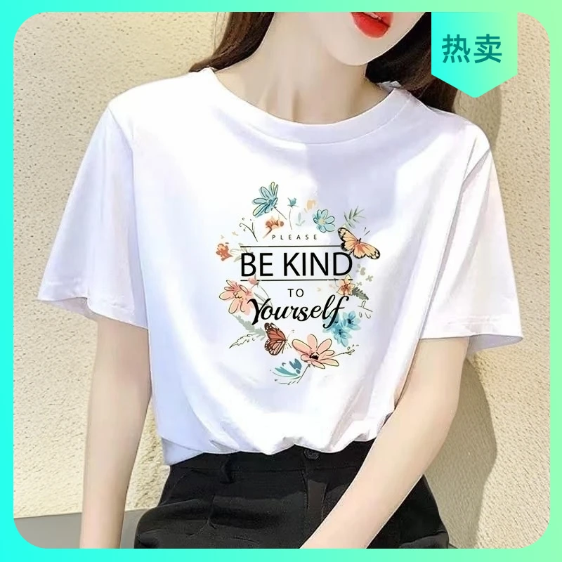 夏季趣味T恤2025夏季新款圆领T恤印花男短袖宽松半袖百搭情侣装休