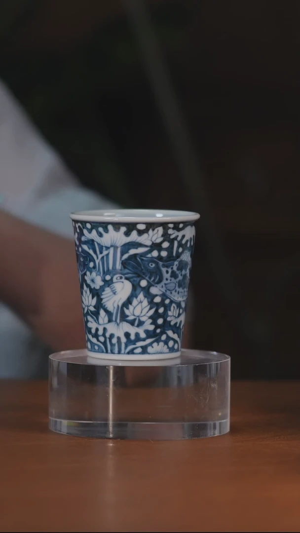元青花鱼藻 可乐杯