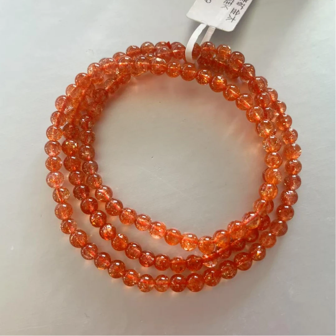 天然金太阳日光石三圈手串