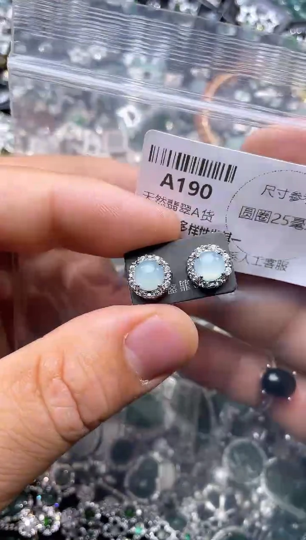 【闪购商品】翡翠颈饰未镶嵌A190耳钉