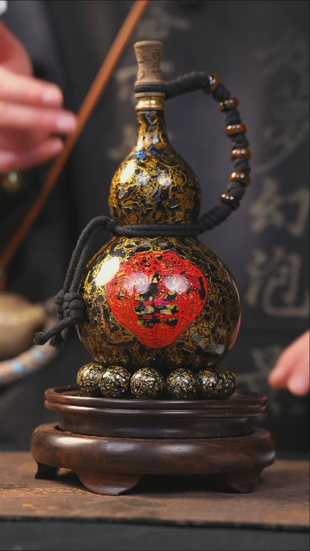 【闪购商品】YO160漆艺酒葫芦不包手串及旋转底座