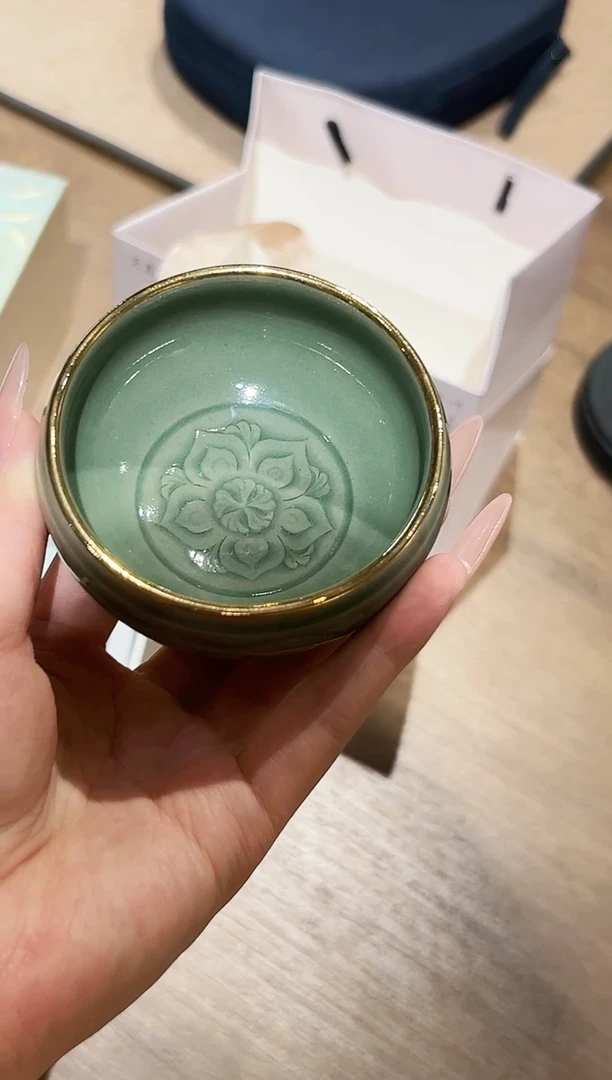 瓷耀州窑青瓷小金钵