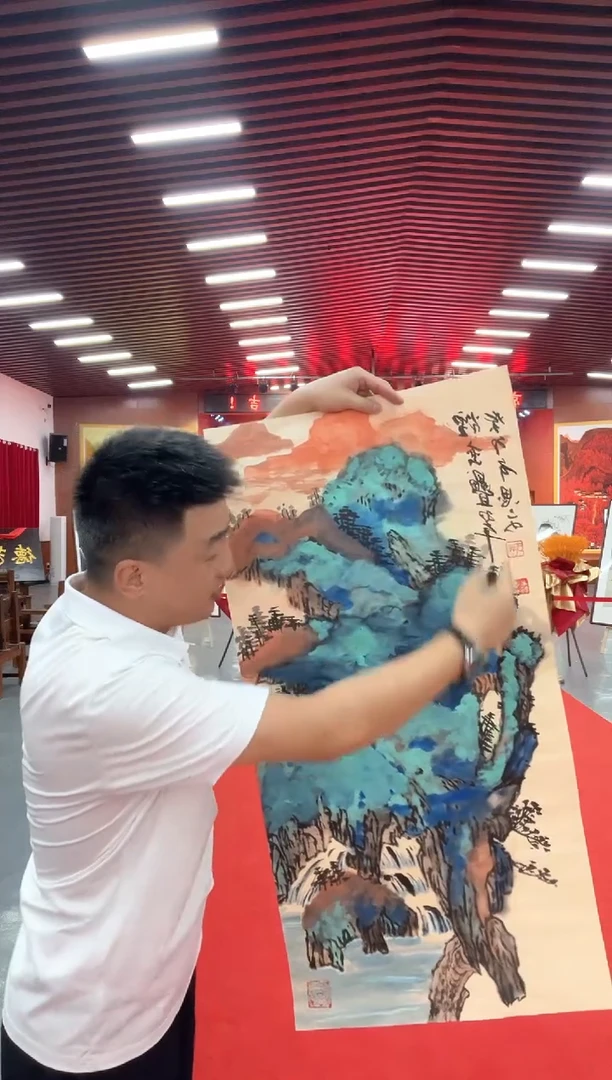 绘画三尺手绘山水画芯