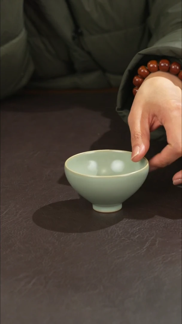 瓷宣宝汝瓷原矿原釉手工作品微微瑕