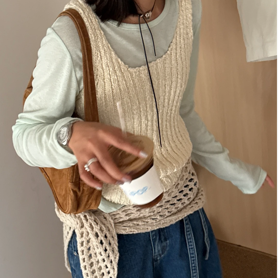 秋冬新款韩系时尚百搭显瘦背心毛衣5757
