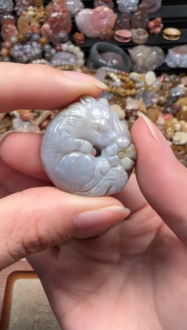 颈饰未镶嵌硅化珊瑚（珊瑚玉）034