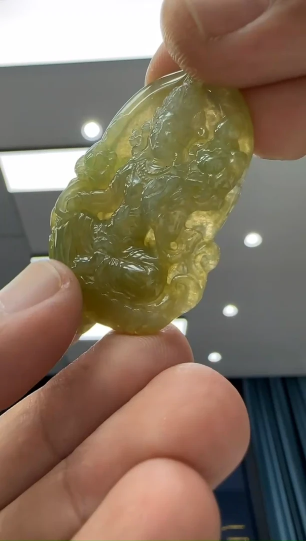 颈饰未镶嵌翡翠天然翡翠A货孤品一件