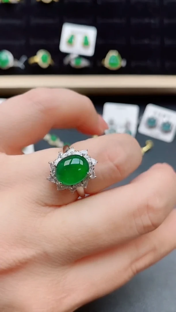 【闪购商品】翡翠戒指银S925镶嵌21212