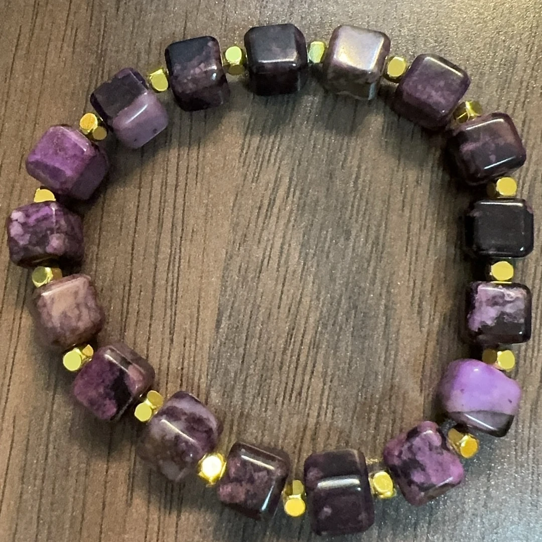 黑舒泥地樱花粉方糖手链经典百搭时尚珠珠散珠款