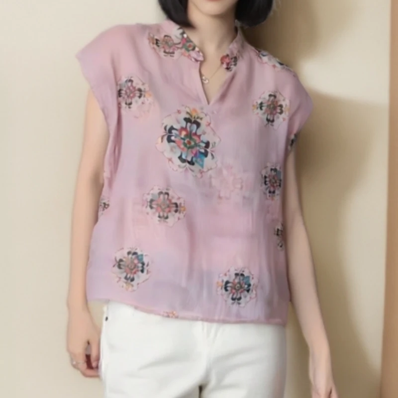 2025夏季新款时尚设计感小衫粉色减龄显白上衣LK2504116