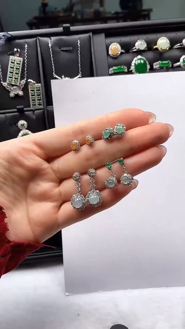 合金翡翠耳饰11任意选择一对