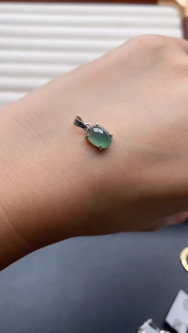 银S925镶嵌戒指翡翠5555555+8