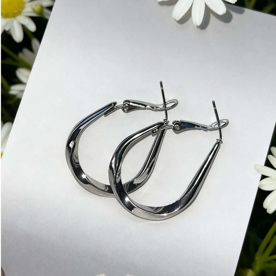 铜合金耳饰 抖音新款小众设计素圈女简约圆脸气质圈圈耳饰1877