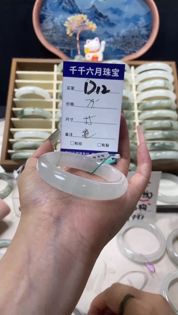 石英质玉（天山翠）手镯未镶嵌d12