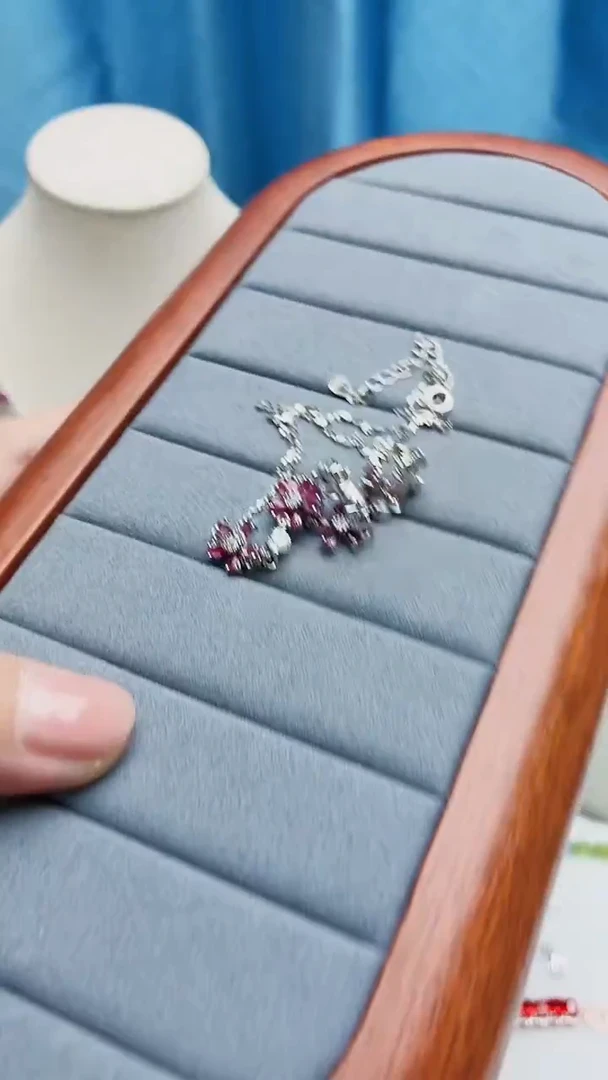 银S925镶嵌项链红宝石355ZB1112产品一个（多样性）