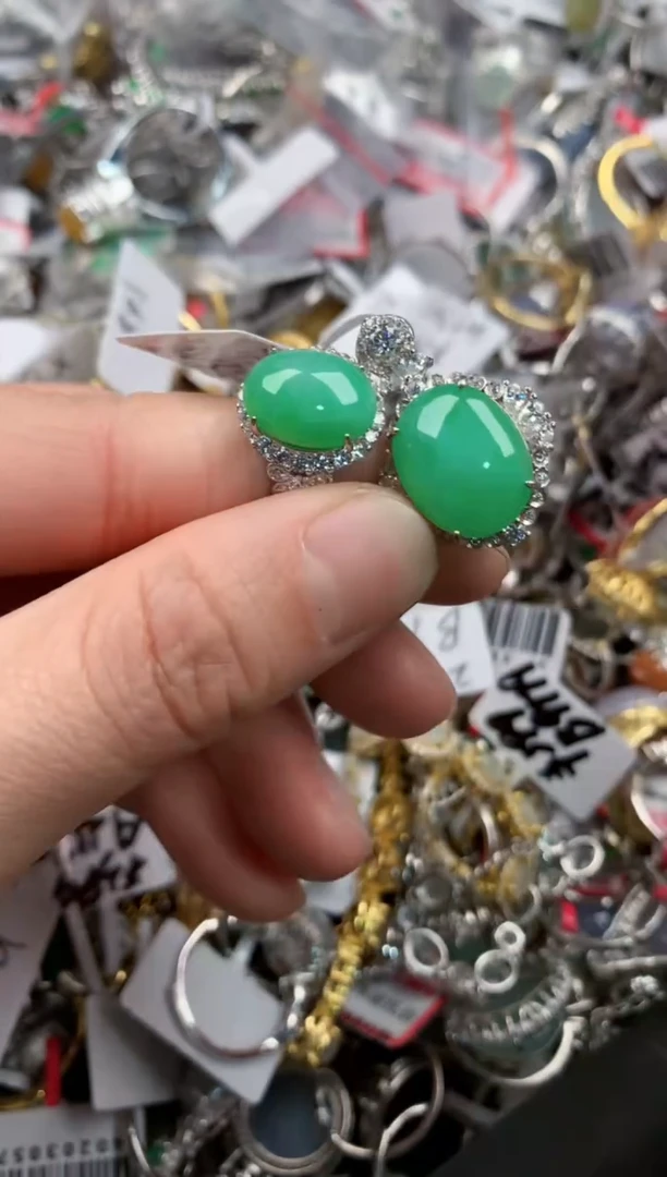 银S925镶嵌戒指翡翠333   5