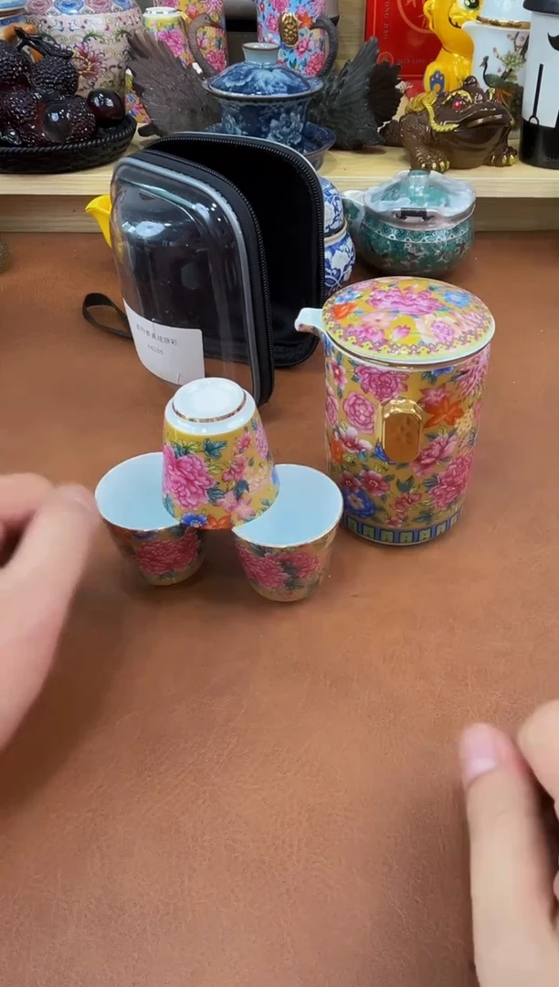 陶瓷茶具摆件旅行套组