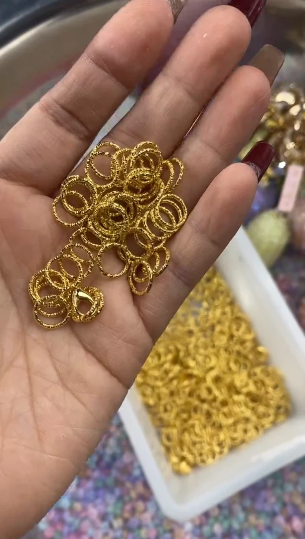 玻璃1191卡10金色开口圈300个