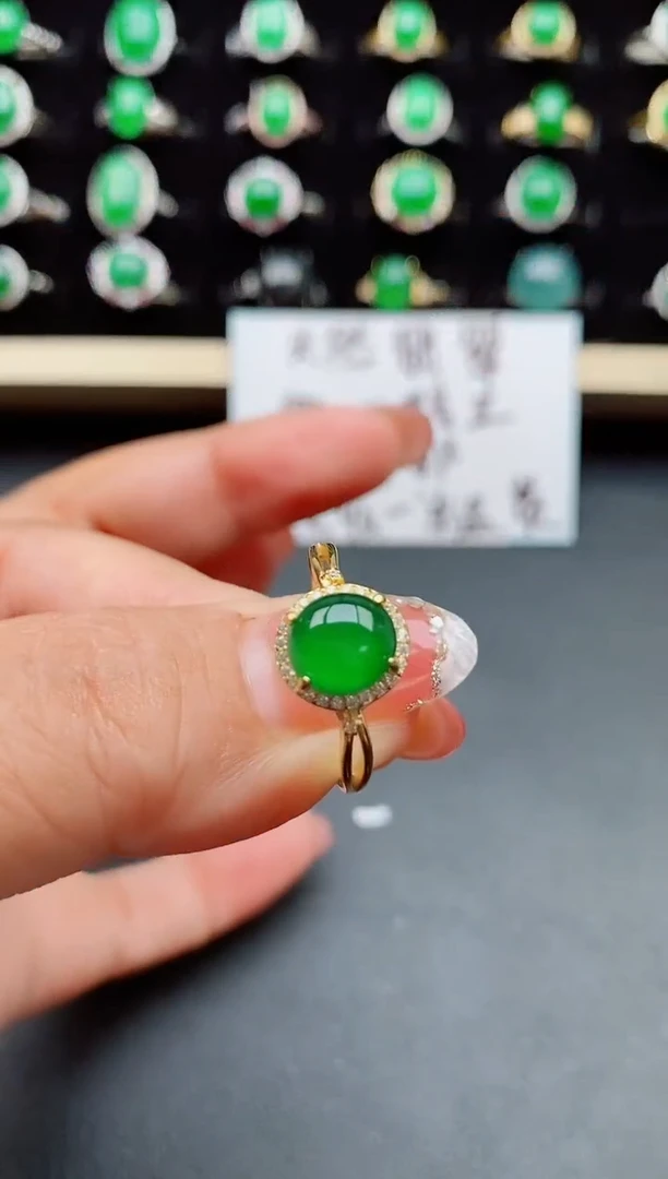 【闪购商品】翡翠戒指银S925镶嵌80500