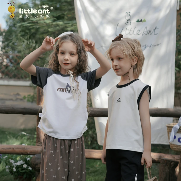 益友小蚂蚁品牌夏季凉感儿童短袖T恤学生党外出短袖上衣中大童