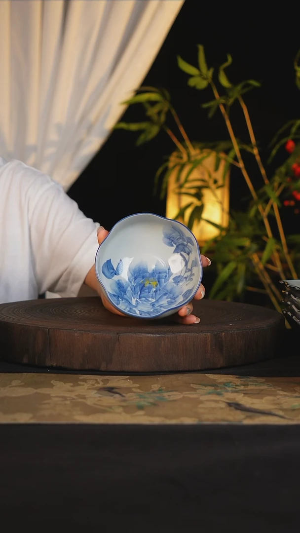 碗景德镇手工手绘高温釉下彩可进蒸箱烤箱洗碗机