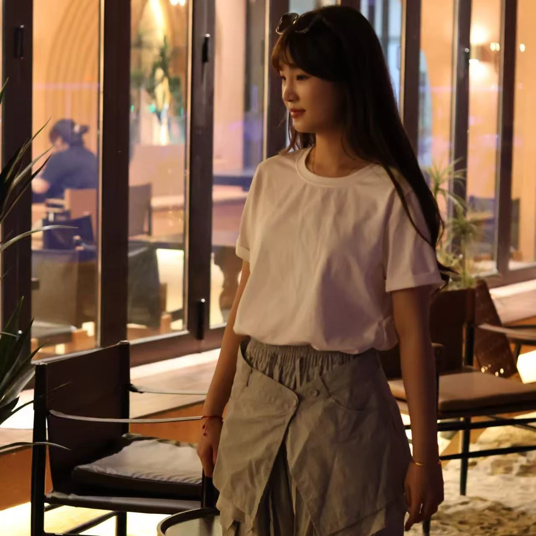 【Trend maker】-XIXI-捏折短袖T