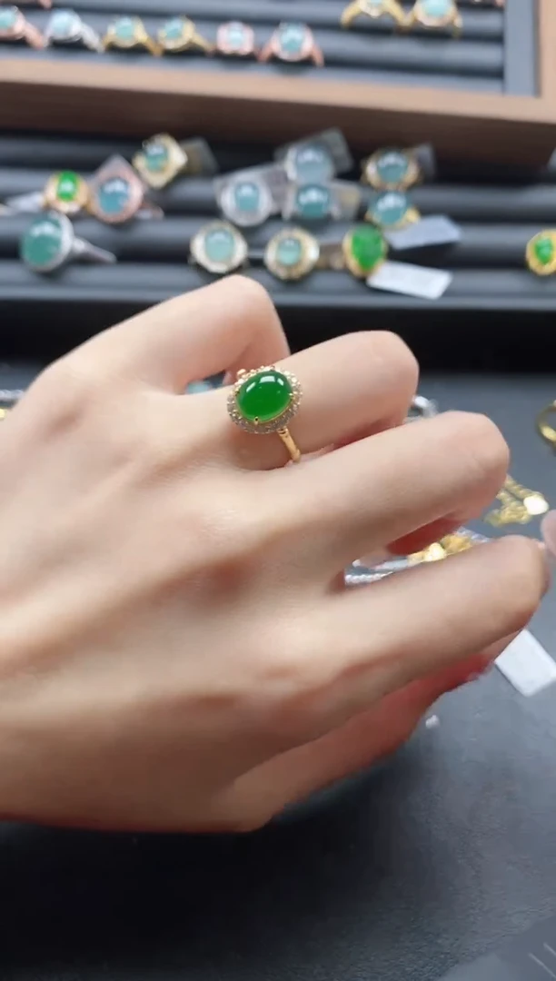 【闪购商品】翡翠戒指银S925镶嵌51151