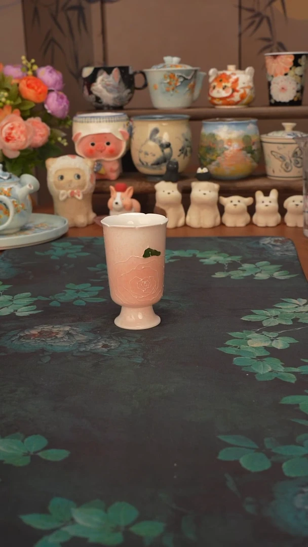壹心 玫瑰高脚品茗杯