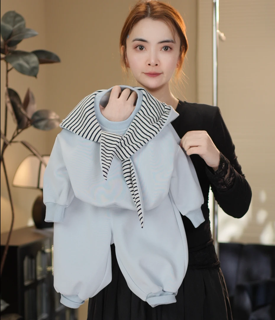 现货【兔兔披肩】2025春季 新品萌娃穿搭潮流男童女童儿童套装26363
