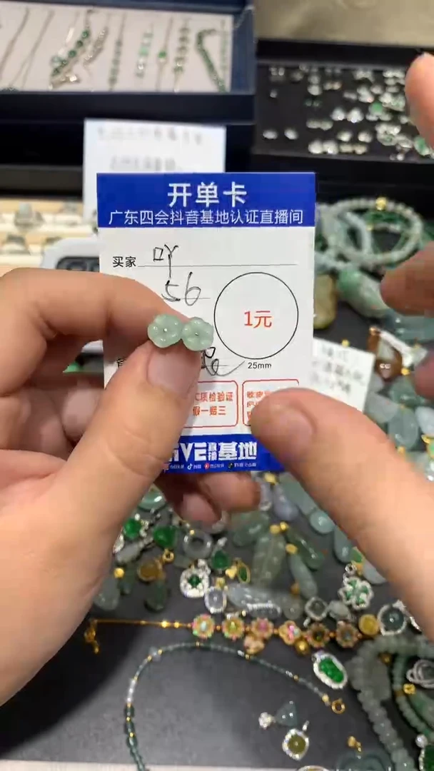 翡翠未镶嵌颈饰耳钉