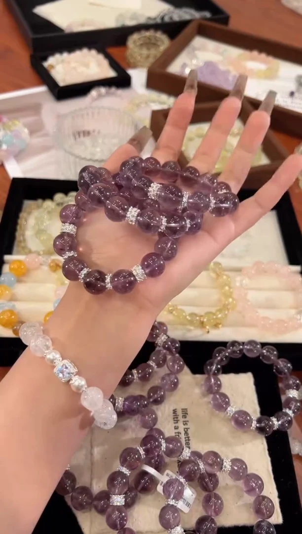 【闪购商品】水晶手链合金紫水晶手链x1492
