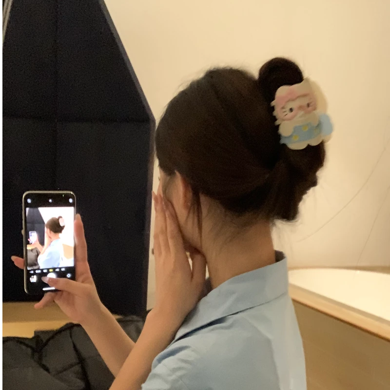 元气满满可爱kitty小猫鲨鱼夹少女风日韩发夹抓夹女头饰