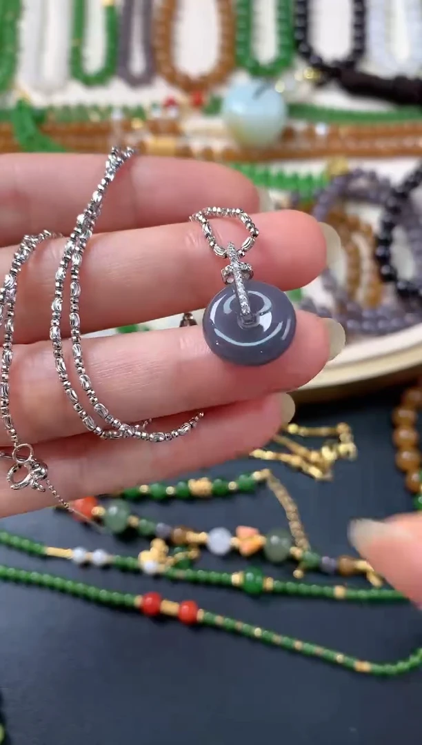 和田玉银S925镶嵌吊坠(不含链)D472|99