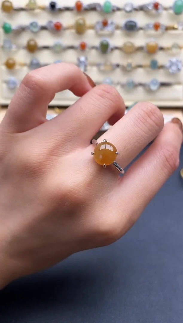 银S925镶嵌戒指翡翠111111+7