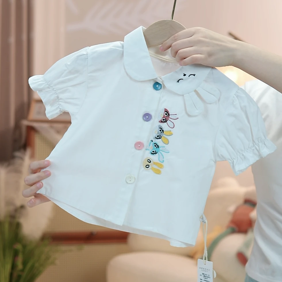 儿童衬衫可爱兔子洋气宝宝短袖衬衫-1174