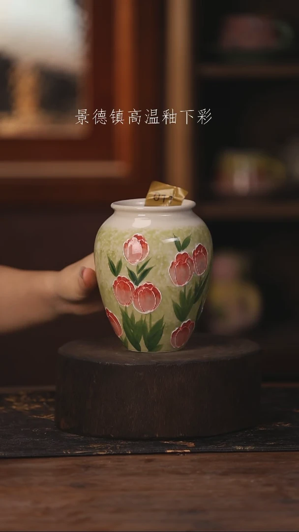 陶瓷景德镇高温釉下手绘陶瓷011