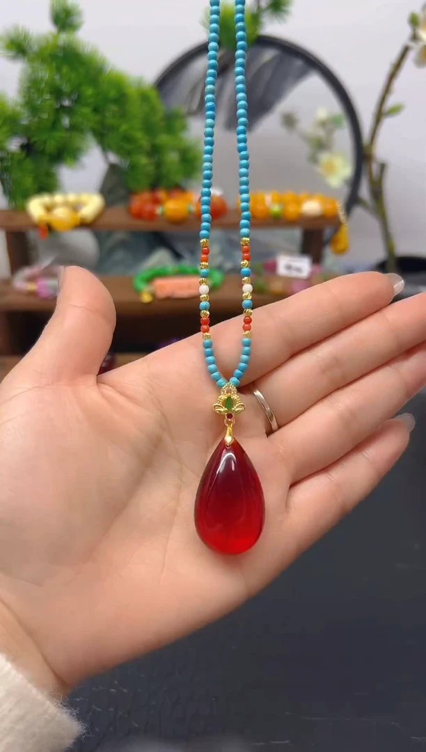 【闪购商品】血珀颈饰未镶嵌项链X14