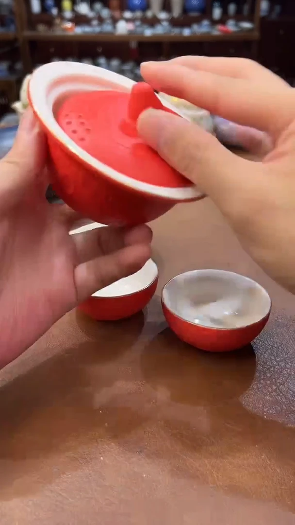 真的很便宜超好看会开片的旅行茶具