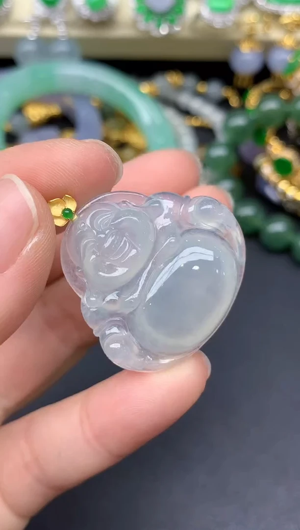 颈饰18K金镶嵌翡翠261-雪姐翡翠天天见