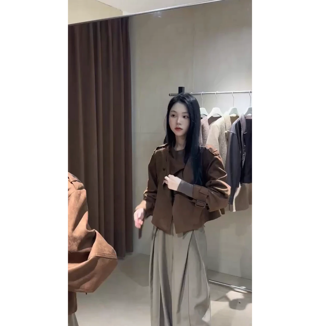 2025早春时尚新款韩系小众通勤慵懒风设计感外穿外套显瘦休闲裤子