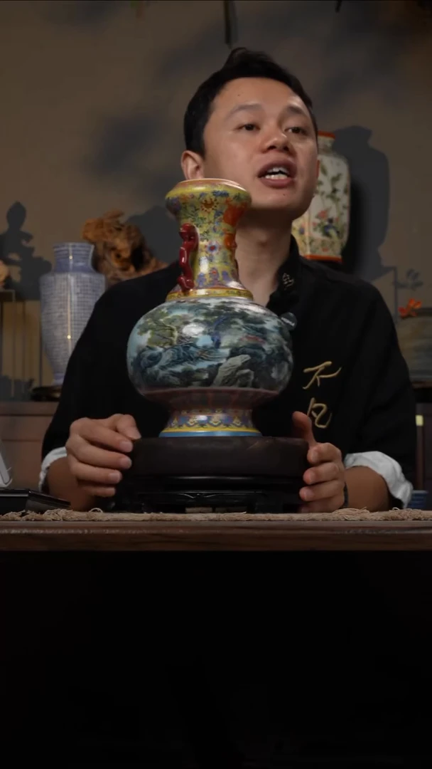 摆件WN问泥景德镇陶瓷花瓶摆件