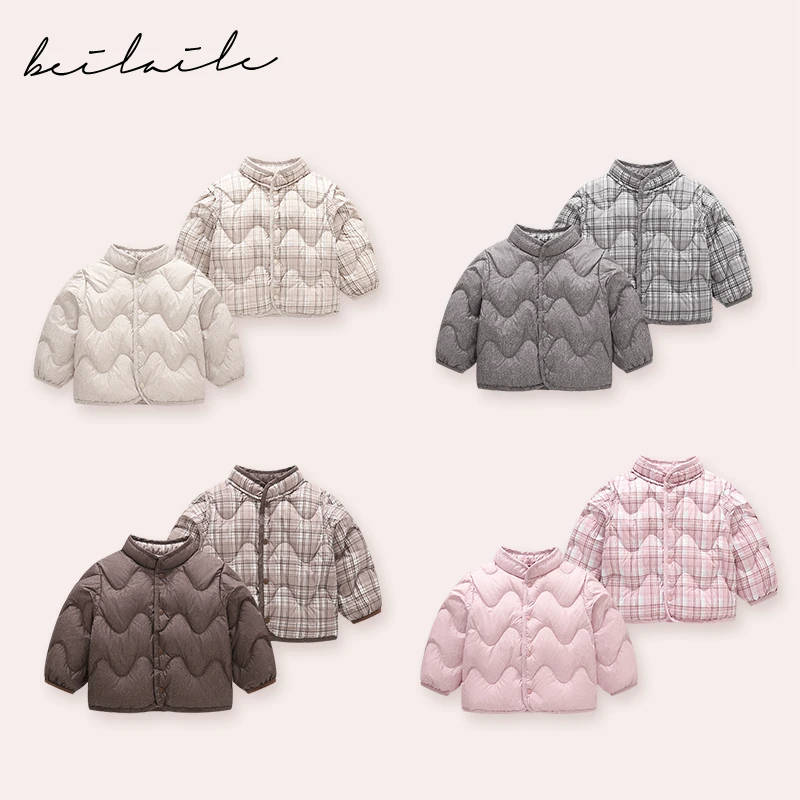 【三防双面穿羽绒 】婴儿童衣服宝宝羽绒外套秋冬白鸭绒轻薄G25