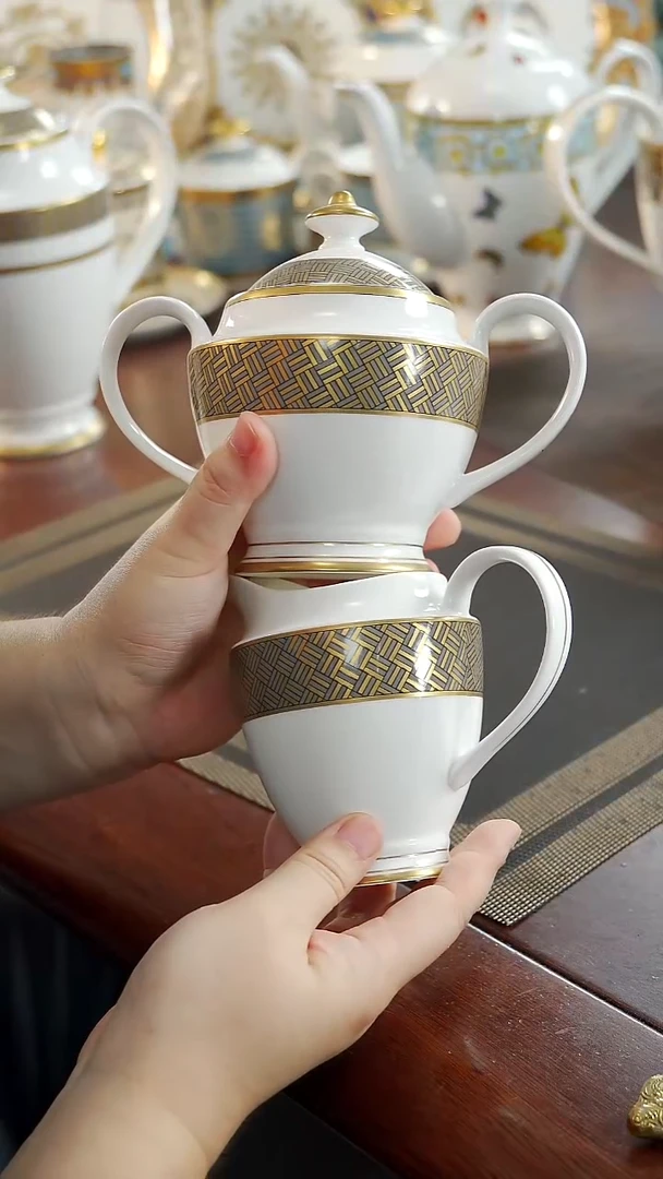 瓷片糖缸 奶缸 各1个